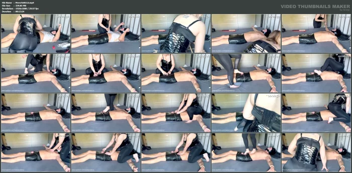 CBT Ball Trampling Face Sitting Bondage And Female Domination Bare Foot Play - MEESTERES TIRZA / KIKI KOETSENRUIJTER / MISTRESS TIRZA - MP4
