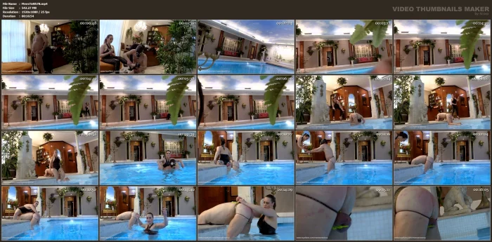 Whipping And CBT In Pool - MEESTERES TIRZA / KIKI KOETSENRUIJTER / MISTRESS TIRZA - MP4