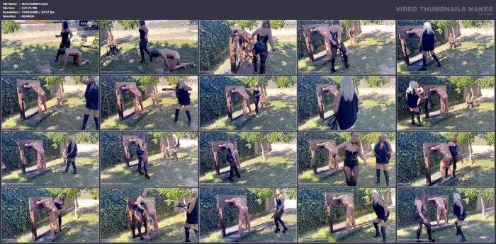 Whipping Double Dom Bondage Outdoor Submissive Slave Training - MEESTERES TIRZA / KIKI KOETSENRUIJTER / MISTRESS TIRZA - MP4