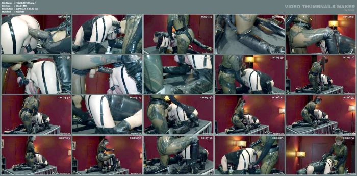 Big Dildo Pegging In Latex - MISTRESS LUNATIKA / LUNATIKASM - MP4