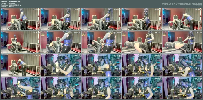 Pegging Fisting In Black Blue Latex - MISTRESS LUNATIKA / LUNATIKASM - MP4