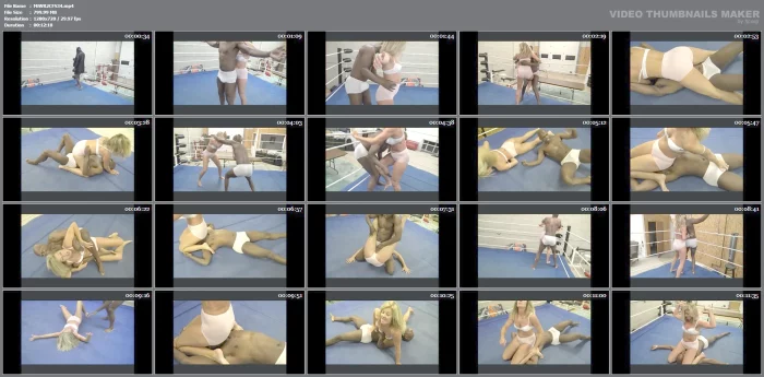 Wrestling In Matching - Sheer Pink Panties Dakkota Vs Boner Boy Jb - SEXY FIGHTING WOMEN - MP4