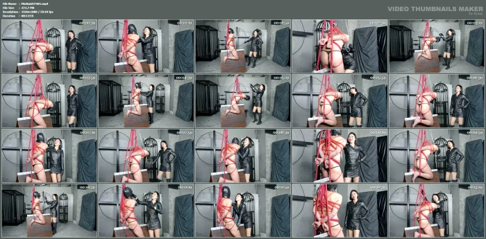 Bound On The Wooden Suspension Cane Strikes And Deepening Pressure - MISTRESS RUIKO - MP4