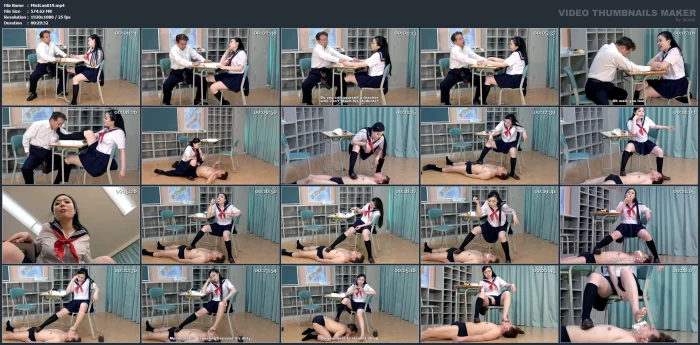 Girl Student Teases Teacher, Plays With The Dick Under The Desk With Feet, Deodorizes The Sweaty Foot Smell, Chews Lunch And Cooks - MISTRESS LAND / 337799 - MP4