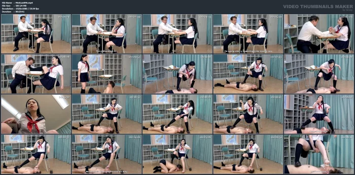 College Girl Stretches Her Legs Under The Desk While Studying And Plays With Teacher's Dick - MISTRESS LAND / 337799 - MP4