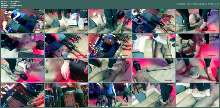 Mistress Amberleigh & Goddess Tamara Lovset - Jumping On Our Slaves - SADISTIC QUEENS / SQUISHYSAX - MP4