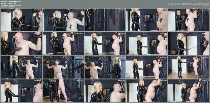 Paulina Rouge - Super Hard Caning For The Fat Slave Part 2 - SADO-LADIES - MP4