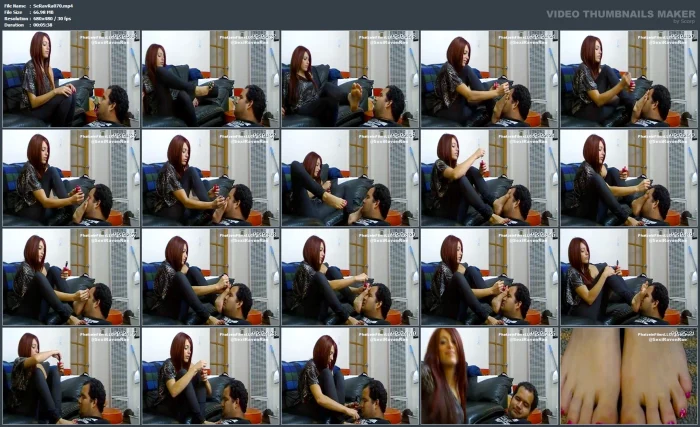 Madam Ravenrae Does Her Nails On A Slave's Face - SEXIRAVENRAE / RAVEN RAE - MP4