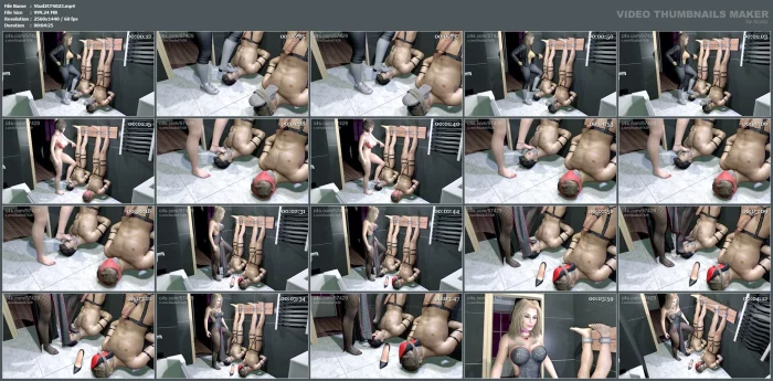 Bathroom Slaves Smell Womens Feet Socks And Nylons Get Foot Stomped - STUDIO 57429 - MP4