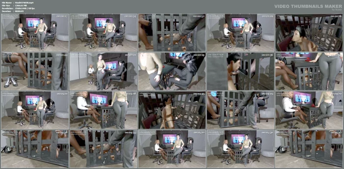 Caged Slave Worships Giantess Womens Nylons Proves Loyalty To His Mature Goddess - STUDIO 57429 - MP4