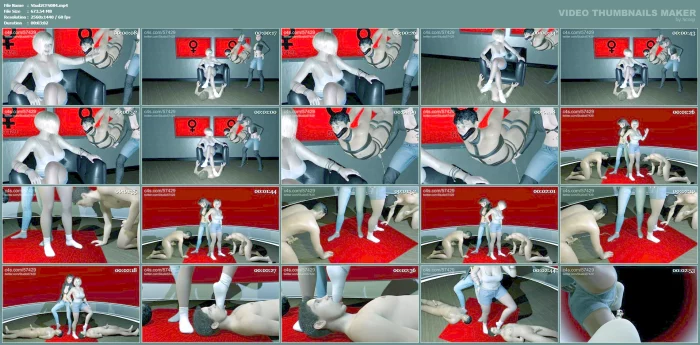 Femdom Game Show Socks Worship Milking Slaves Balls Slapping - STUDIO 57429 - MP4