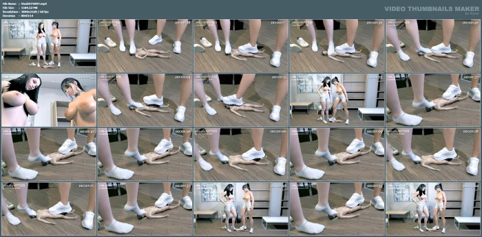 Fitness Giantess Girls Make Slave Sniff Socks And Stomp Him - STUDIO 57429 - MP4