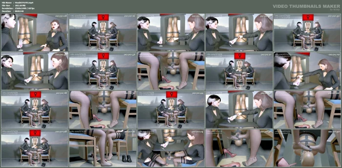 Human Protein Dispencer Sniffs Femdom Flight Attendant Nylons - STUDIO 57429 - MP4