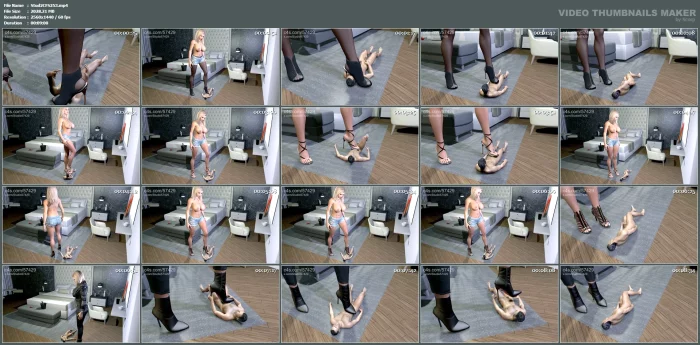 Sexy Giantess Tramples Slave Steps On Him Gives Him Shoejob - STUDIO 57429 - MP4