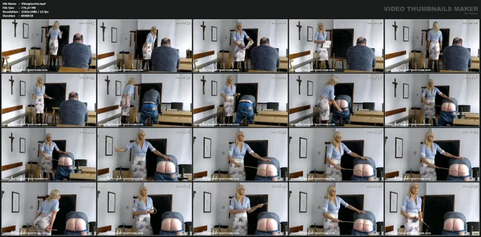 Naughty Boys Get Cold Canings Miss Blue - THE ENGLISH GOVERNESS - MP4
