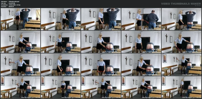 Severe Strapping From Miss Blue - THE ENGLISH GOVERNESS - MP4