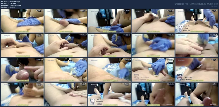 Waxing Male - CFNM, Gloves, Fetish, German, Handjob Porn - WAXING CAM - MP4