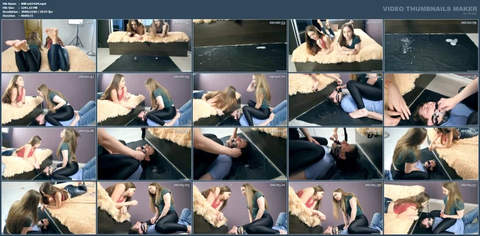 The Slave Lies On The Floor And His Mouth Is Full Of Slobbering Socks - WILDCATS - MP4