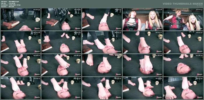 Jason Ninja, Kate England, Mandy Wolf In Scene: Mandy & Kate - Stuck In The Foxxxbox - XBRATS / BRATTY FOOT GIRLS - MP4