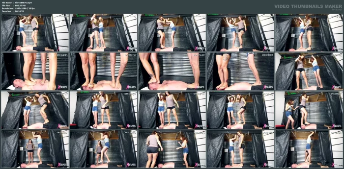 Ashley Graham, Autumn Bodell, Jason Ninja In Scene: Autumn & Ashley - Trample Him All Over! - XBRATS / BRATTY FOOT GIRLS - MP4