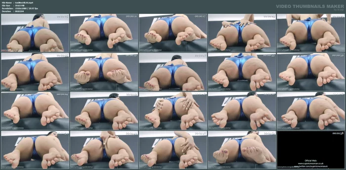 Ultimate Ass And Feet Gooners Delight In Shiny Blue Hot Pants - GODDESS BECKY UK / GODDESS BECKY SUPERIOR - MP4