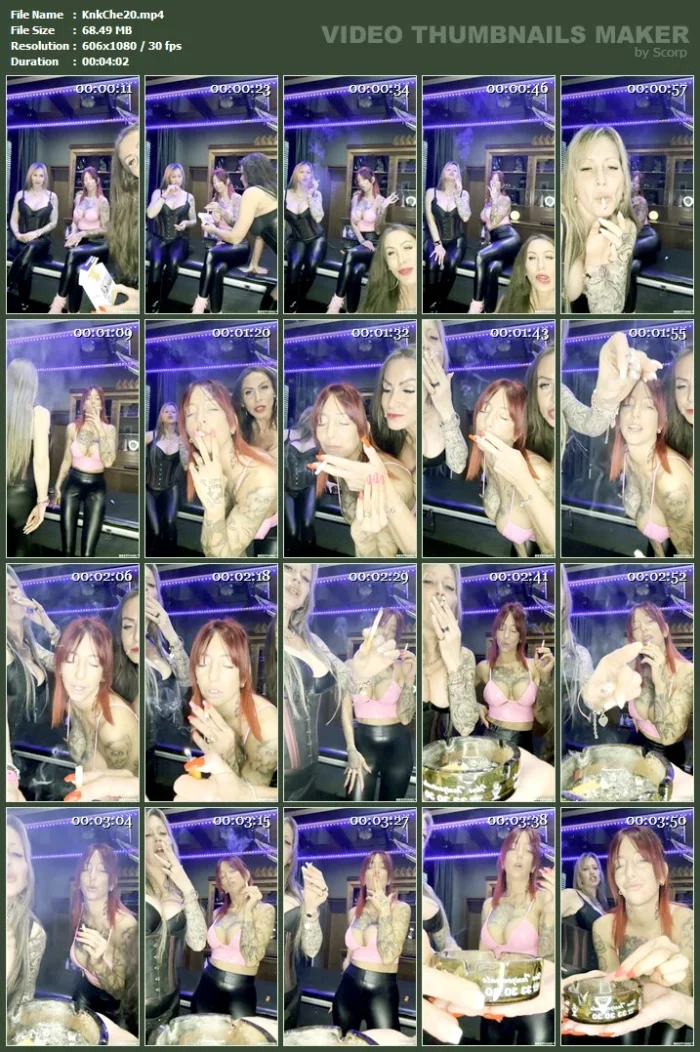 Smoking Fetish Clip For Those Who Love It - KINKY CHERRY / BIZARRLADYLEXY / TIFFANY RED - MP4