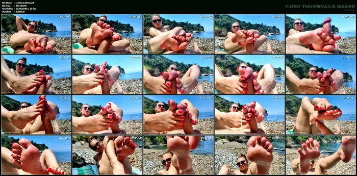 Hot Beach Foot Job - LENA GLAMOUR / SEXY LENA - MP4