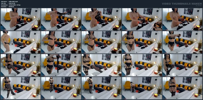 New Luxurious Black Lingerie & Stockings - LILLA GRACE - MP4