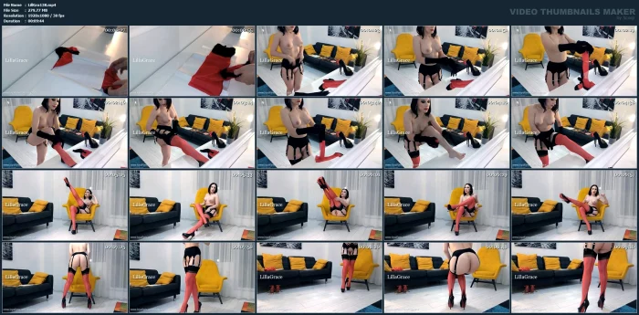 Red - Black Fully Fashioned Nylons - LILLA GRACE - MP4