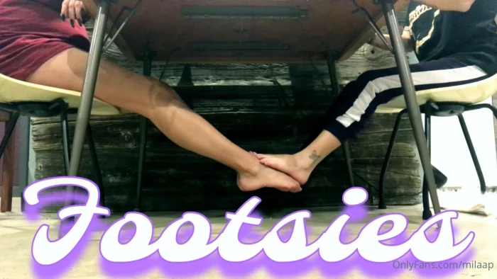 Footsies Dizzy And I Can't Keep Our Feet To Ourselves As We Play Footsies Under The Table - MILA P / GODDESS MILA / MILAAP - MP4