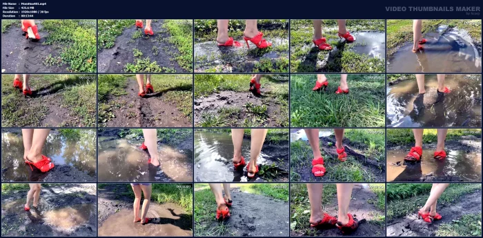 Struggling On Orange Sandals High Heels Walking - MOMMY HOUSE / DOMINA LEE / STEPMOMMY HOUSE - MP4