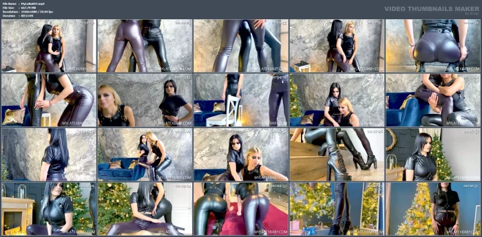 Gera Staver - Blonde And Brunette In Thongs Leather Leggings - MY LATEX BABY - MP4