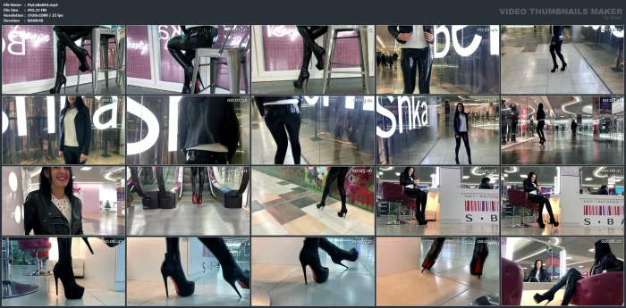Julia - Sexy Walk In Latex Leggings And High Heels In A Mall 2 - MY LATEX BABY - MP4