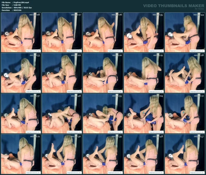 Textured Mega Dildo Strapon, Electric Blu Fun - PEGGINGPRINCESS / PEGGINGUNCENSORRED - MP4