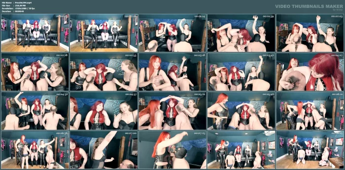 Sweaty Armpit Worship & Headlocks 3 Dommes 2 Subs - PRINCESS DISS - MP4