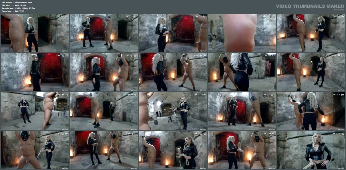 Completely Exposed And Naked, The Victim Receives Repeated Hard Kicks To The Testicles - SHEELA SINNER - MP4