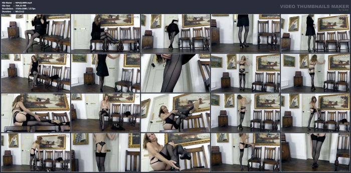 Miss Cooper - Sexy Seamed Black Sheer Stockings - ST MACKENZIE'S LADIES' ACADEMY - MP4