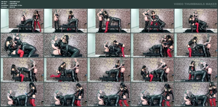 Mistress Susi, Rubber Jeff, Solara Luxx - Spitroasted Between 2 Dicks - THE STRAPON SITE - MP4