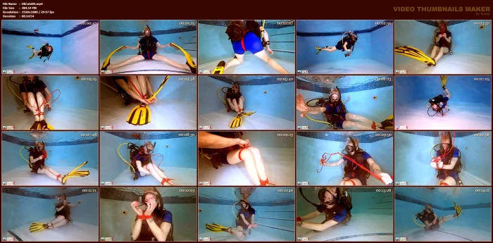 Bound Beneath The Surface - Scuba Tease & Rope Play In Vintage Wetsuit - UKCUTEGIRL / LUCY LAUREN - MP4